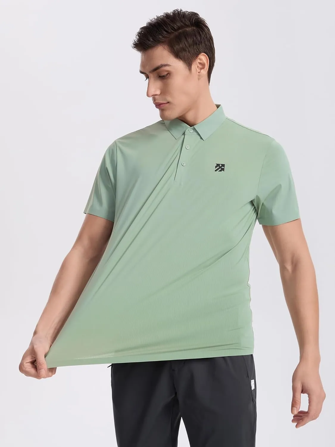 Mens Performance Polo Shirts Seamless Tech Golf Pickleball Shirts for Men Quick Dry Moisture Wicking