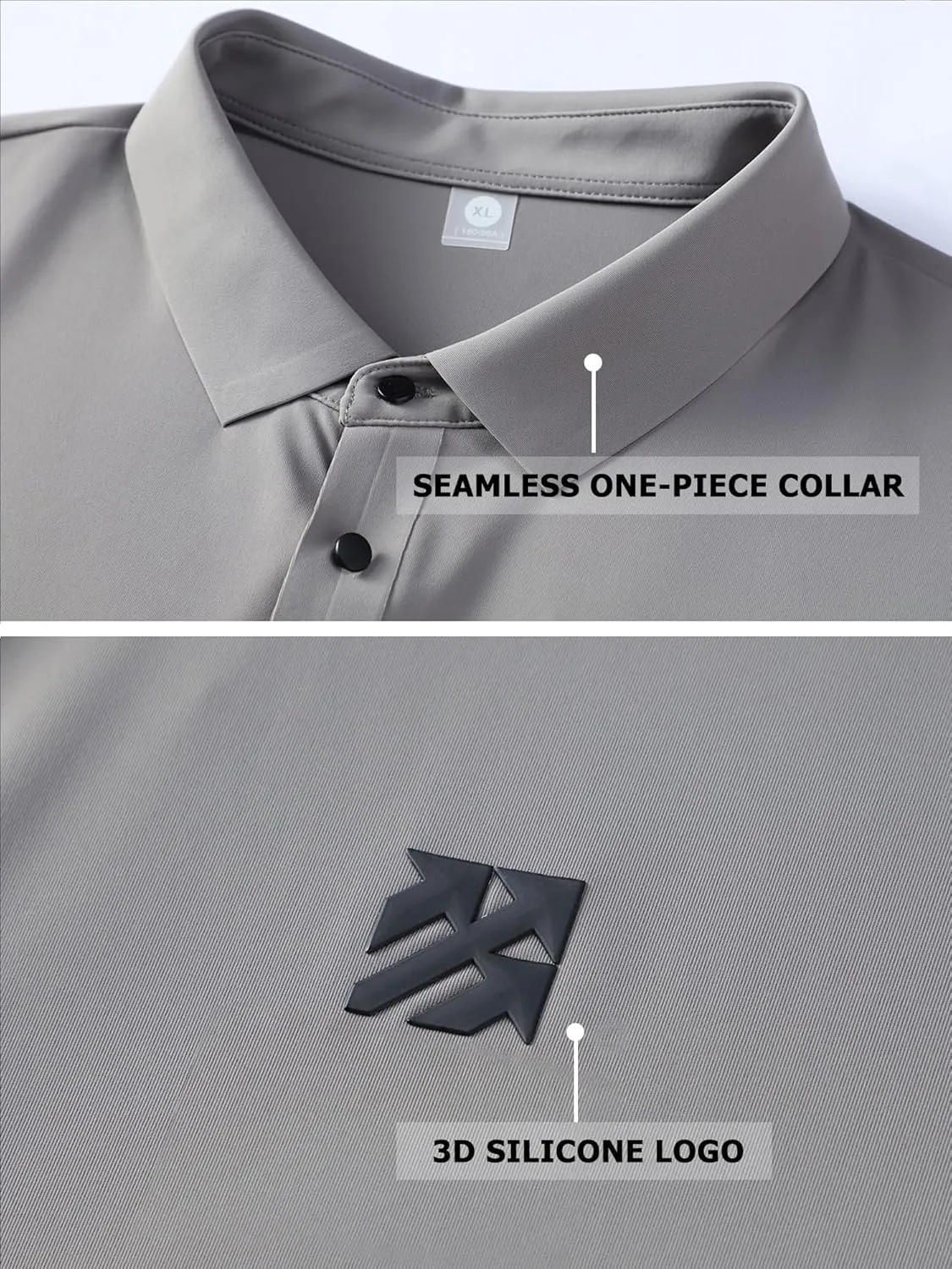 Mens Performance Polo Shirts Seamless Tech Golf Pickleball Shirts for Men Quick Dry Moisture Wicking