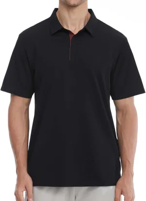 Mens Polo Shirts Seamless Golf Shirts Short Sleeve Quick-Dry Polo for Men
