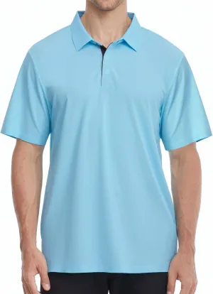 Mens Polo Shirts Seamless Golf Shirts Short Sleeve Quick-Dry Polo for Men