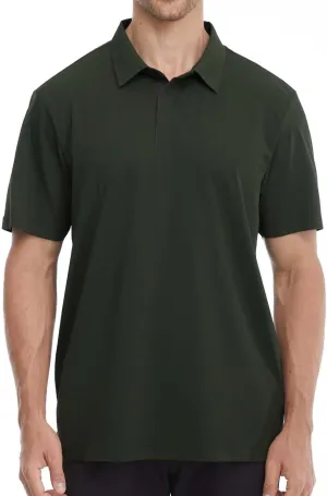 Mens Polo Shirts Seamless Golf Shirts Short Sleeve Quick-Dry Polo for Men