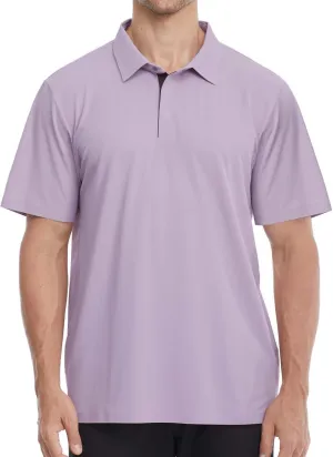 Mens Polo Shirts Seamless Golf Shirts Short Sleeve Quick-Dry Polo for Men
