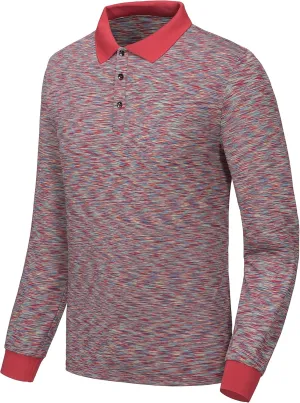 Men's Quick Dry Long Sleeve Polo Shirt Moisture Wicking UV Protection Sports T-Shirt