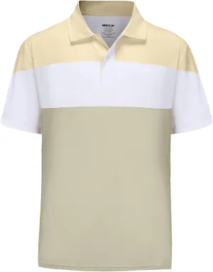 Mens Short Sleeve Golf Polo Shirts Dry Fit Moisture Wicking Performance Casual Sports Polo Shirts for Men