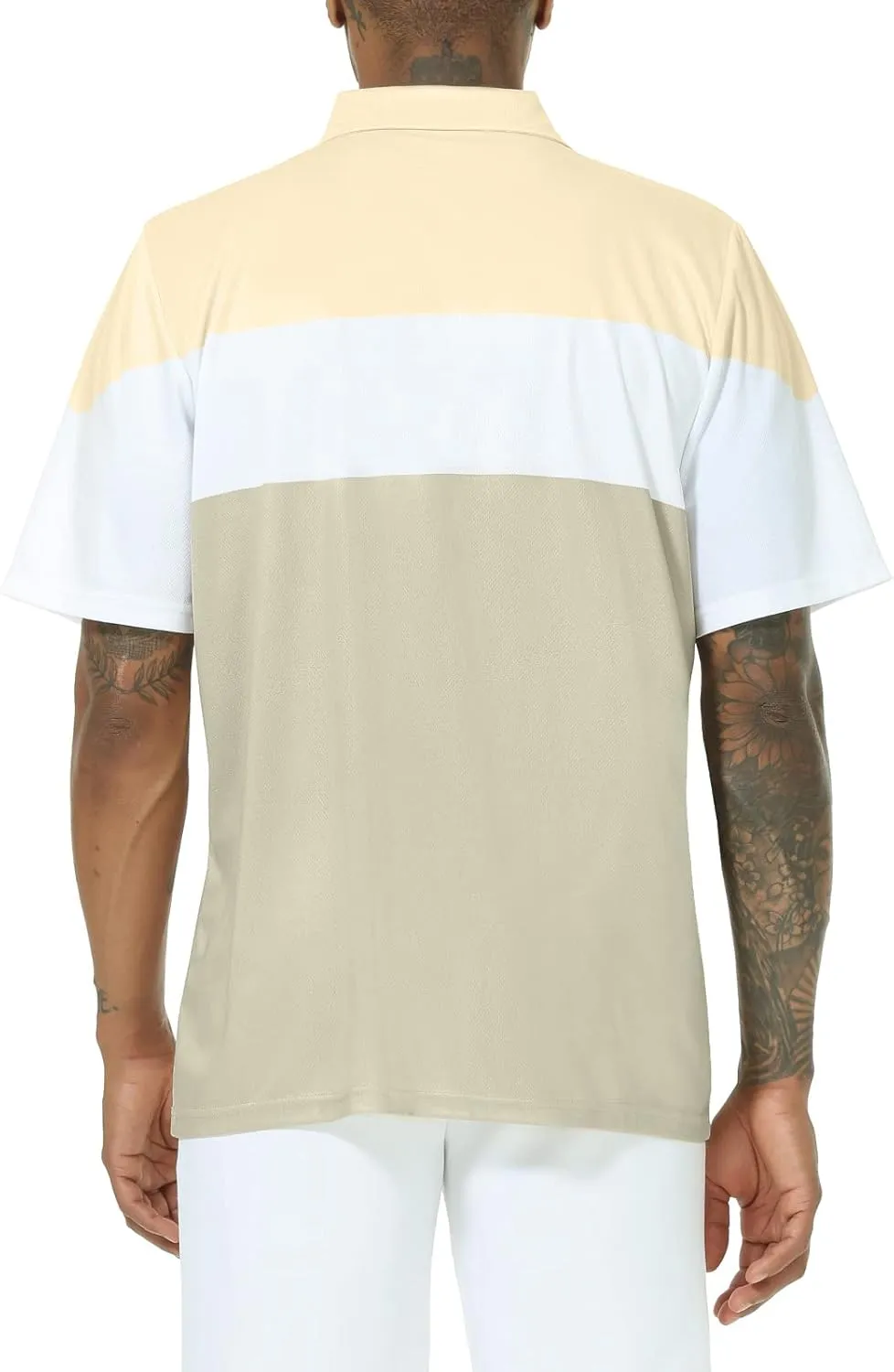Mens Short Sleeve Golf Polo Shirts Dry Fit Moisture Wicking Performance Casual Sports Polo Shirts for Men