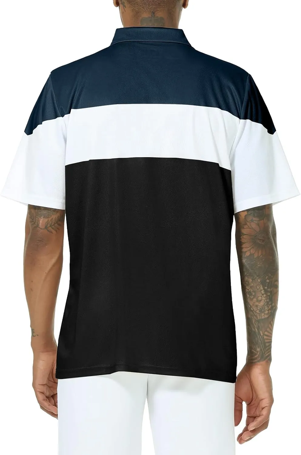 Mens Short Sleeve Golf Polo Shirts Dry Fit Moisture Wicking Performance Casual Sports Polo Shirts for Men