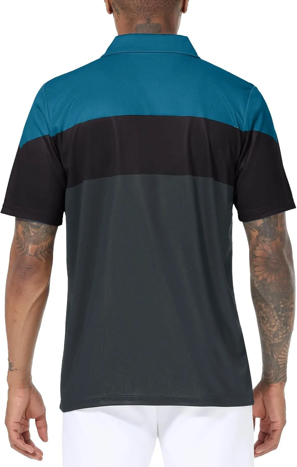Mens Short Sleeve Golf Polo Shirts Dry Fit Moisture Wicking Performance Casual Sports Polo Shirts for Men