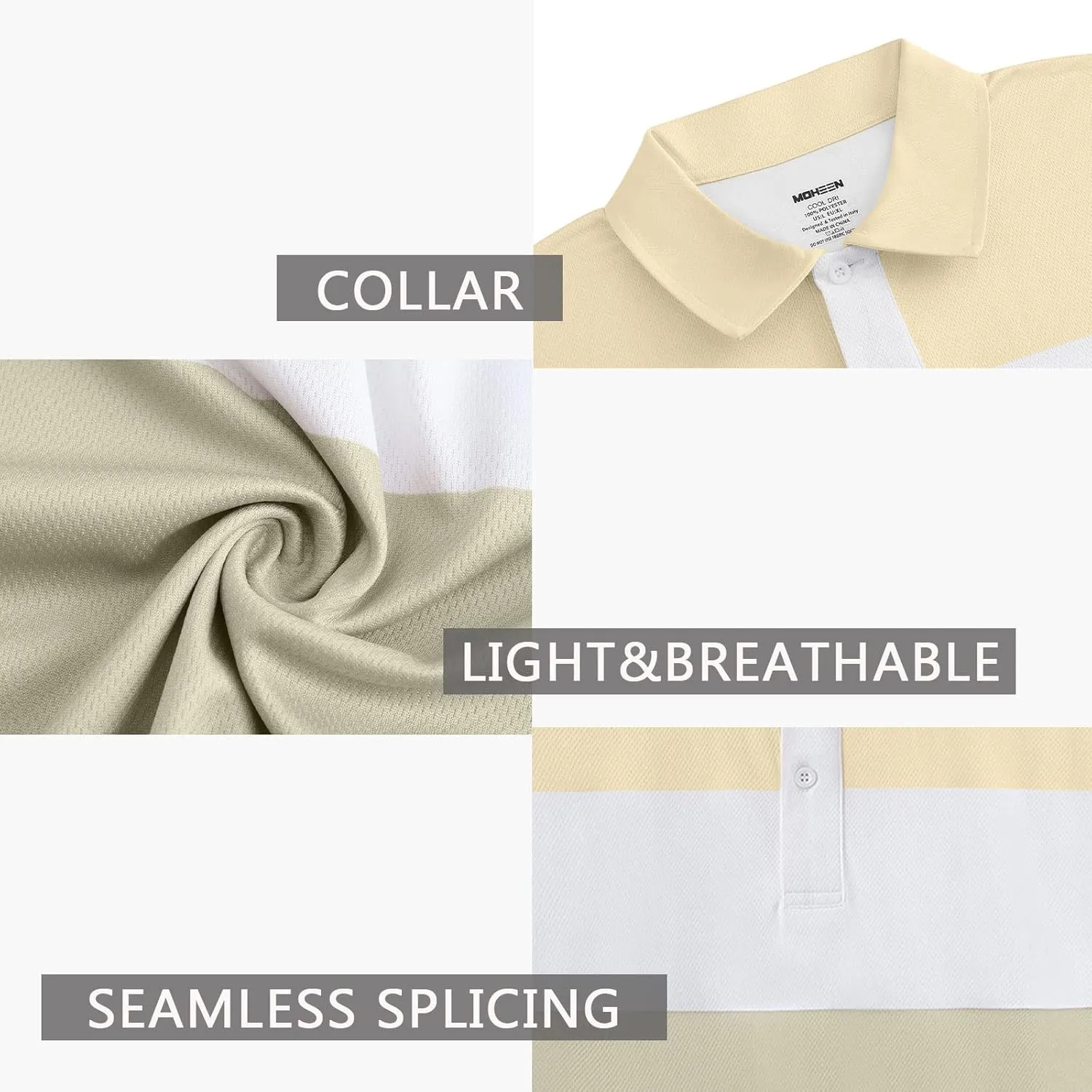 Mens Short Sleeve Golf Polo Shirts Dry Fit Moisture Wicking Performance Casual Sports Polo Shirts for Men