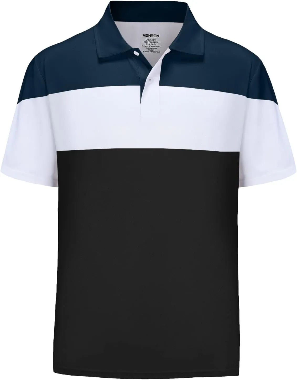 Mens Short Sleeve Golf Polo Shirts Dry Fit Moisture Wicking Performance Casual Sports Polo Shirts for Men