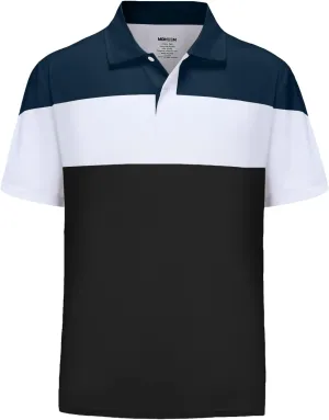 Mens Short Sleeve Golf Polo Shirts Dry Fit Moisture Wicking Performance Casual Sports Polo Shirts for Men