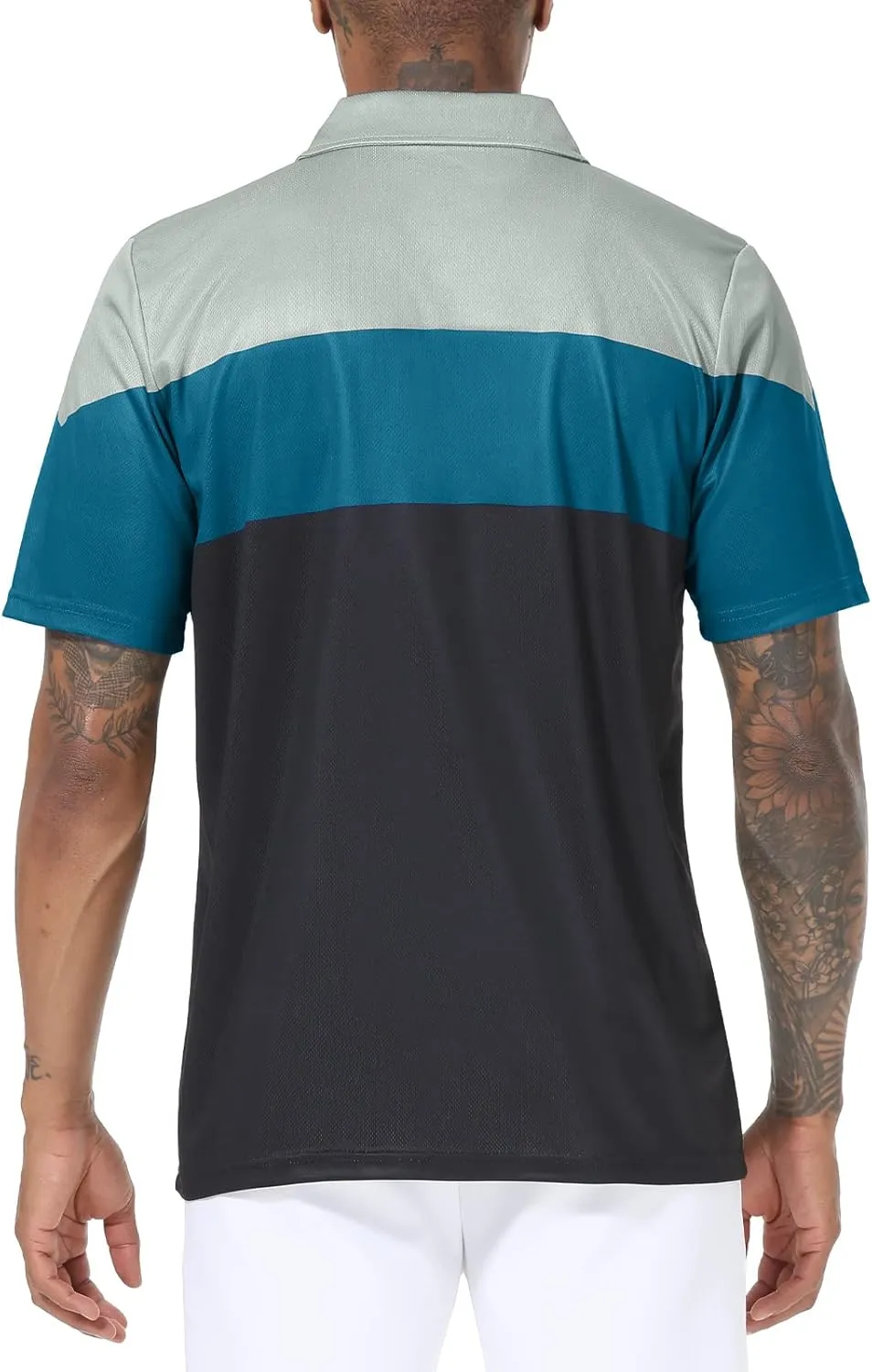 Mens Short Sleeve Golf Polo Shirts Dry Fit Moisture Wicking Performance Casual Sports Polo Shirts for Men