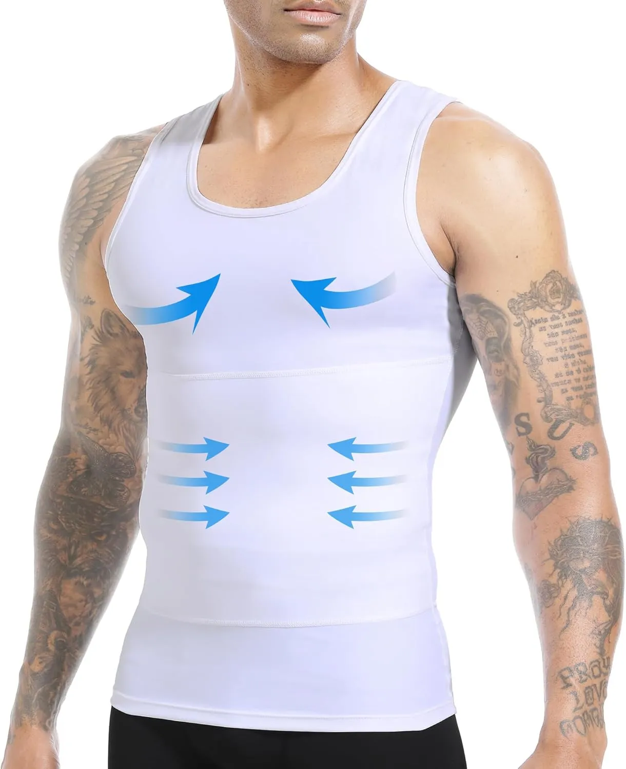 Mens Slimming Body Shaper Vest, Gynecomastia Compression Shirt Shapewear, Abs Abdomen Undershirts, Tummy Control Tank Top