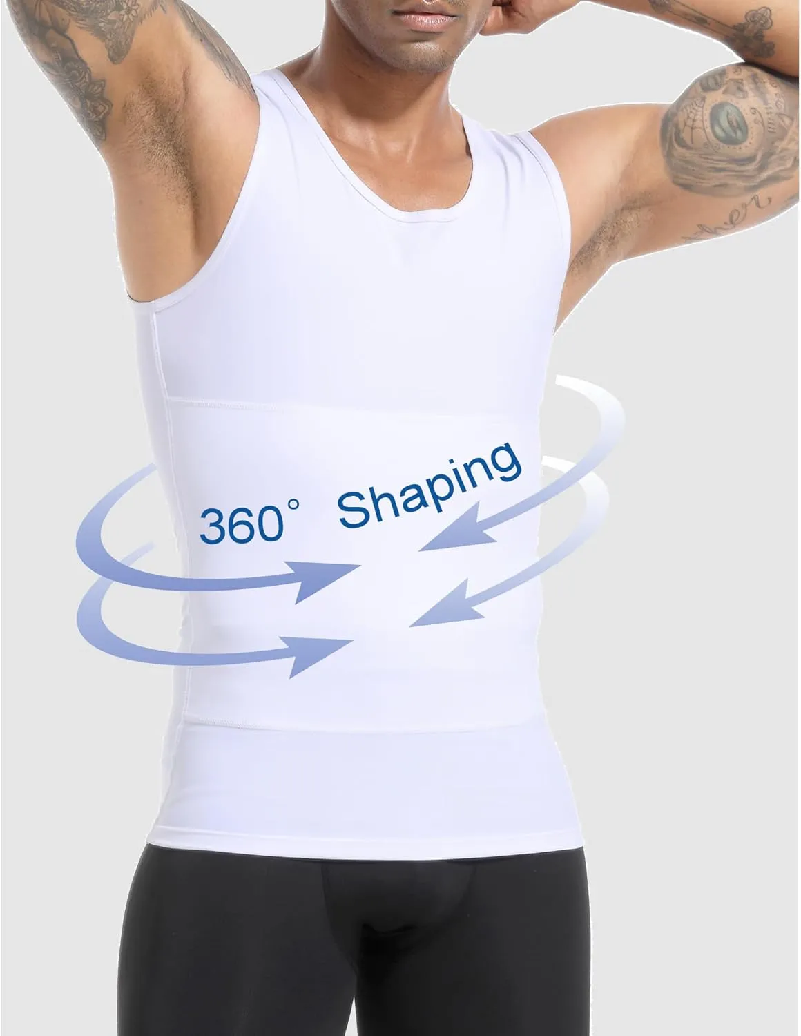 Mens Slimming Body Shaper Vest, Gynecomastia Compression Shirt Shapewear, Abs Abdomen Undershirts, Tummy Control Tank Top