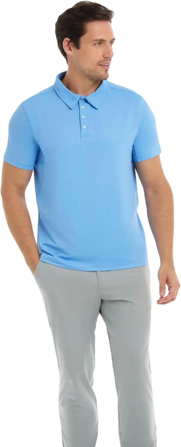 Men's UPF 50  UV Sun Protection Short Sleeve Active Polo Shirt