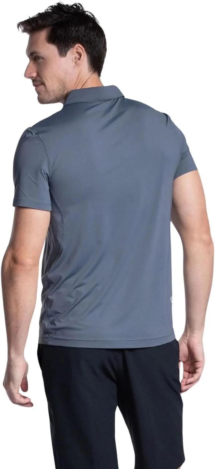 Men's UPF 50  UV Sun Protection Short Sleeve Active Polo Shirt