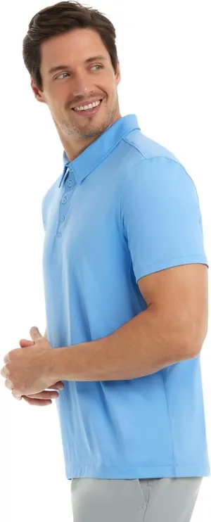 Men's UPF 50  UV Sun Protection Short Sleeve Active Polo Shirt