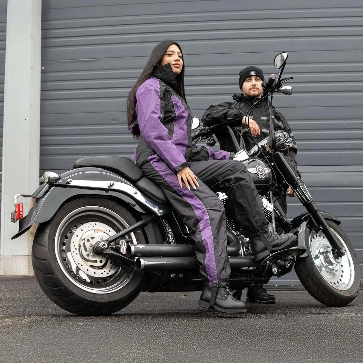 Milwaukee Leather Women's Motorcycle Hooded Water-Resistant Rain Suit for Outdoors - Medium