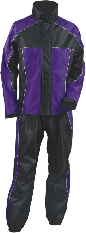 Milwaukee Leather Women's Motorcycle Hooded Water-Resistant Rain Suit for Outdoors - Medium