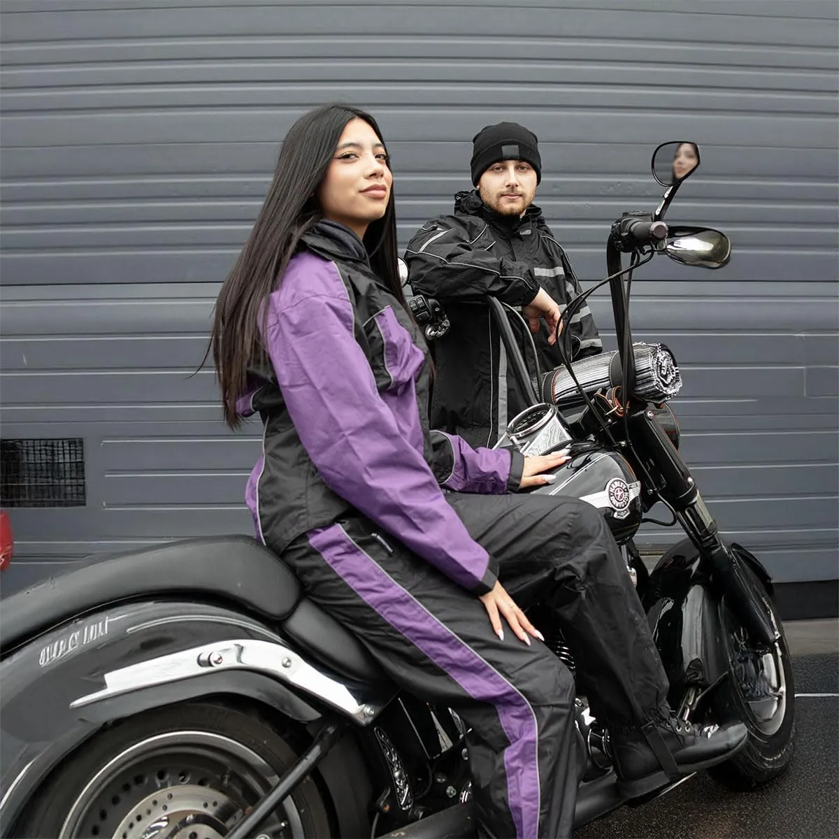 Milwaukee Leather Women's Motorcycle Hooded Water-Resistant Rain Suit for Outdoors - Medium