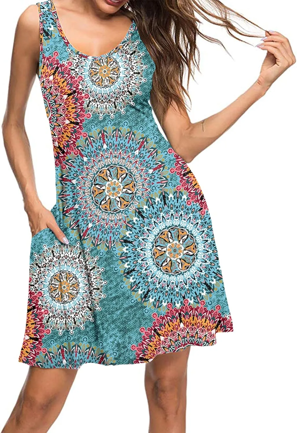 MISFAY Women's Summer Casual T Shirt Dresses Beach Cover up Tank Dress