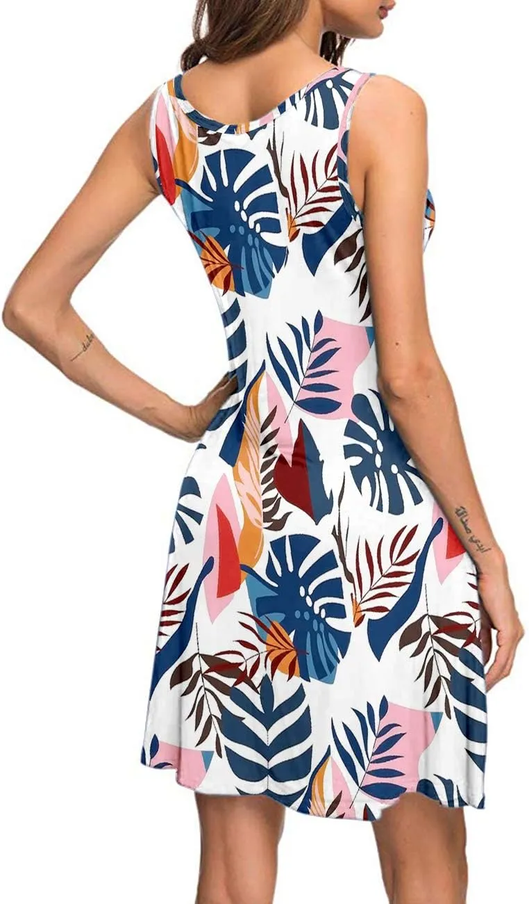 MISFAY Women's Summer Casual T Shirt Dresses Beach Cover up Tank Dress