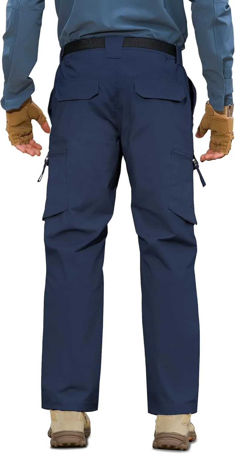 MOURCE Men's Tactical Pants Ripstop - Water-Resistant Lightweight Cargo Work Hiking Pants with 10 Pockets for Outdoor & EDC