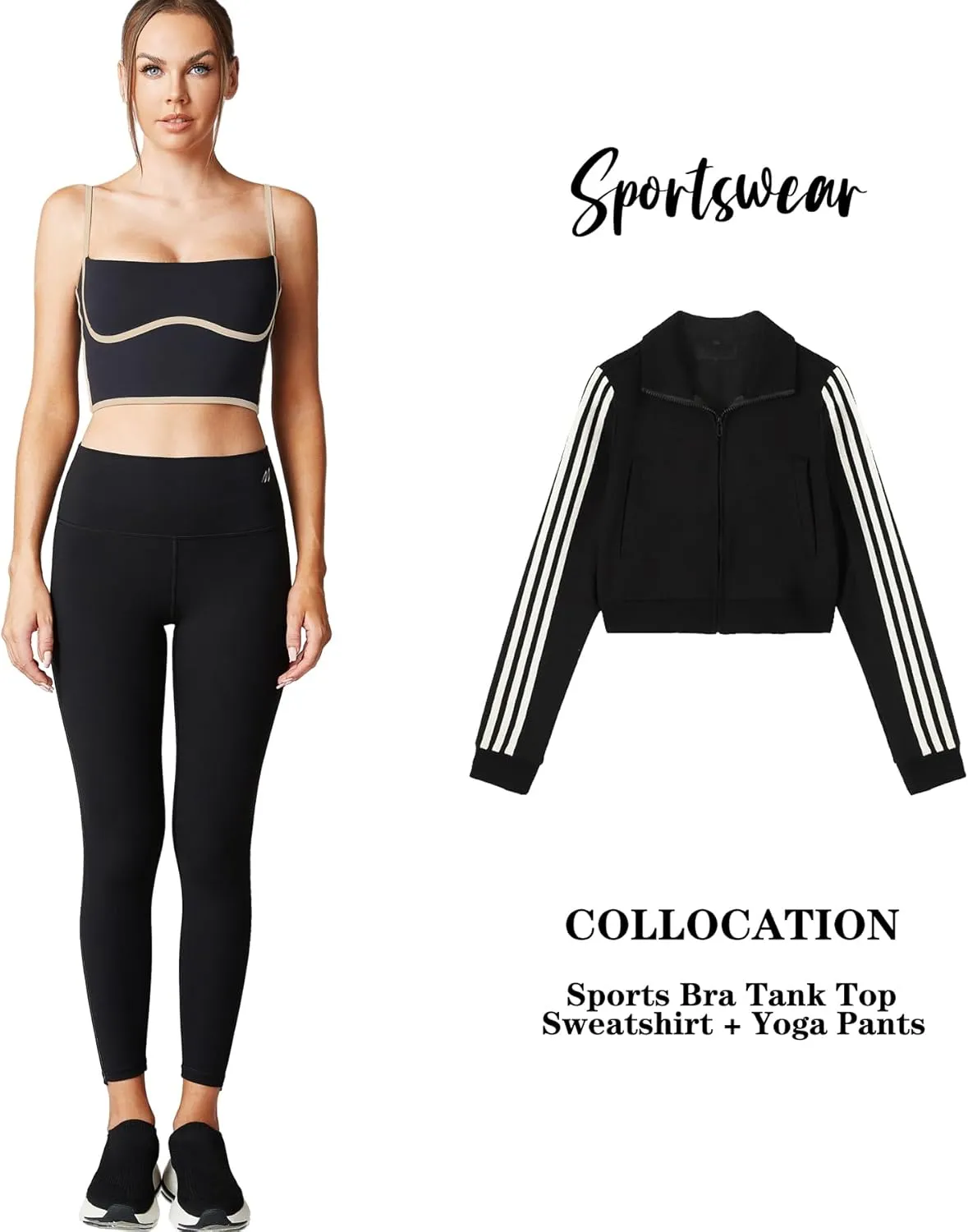 Move With You Sleeveless Spaghetti Strap Padded Sports Bra Tank Tops Square Neck Double Layer Workout Fitness Basic Crop Tops