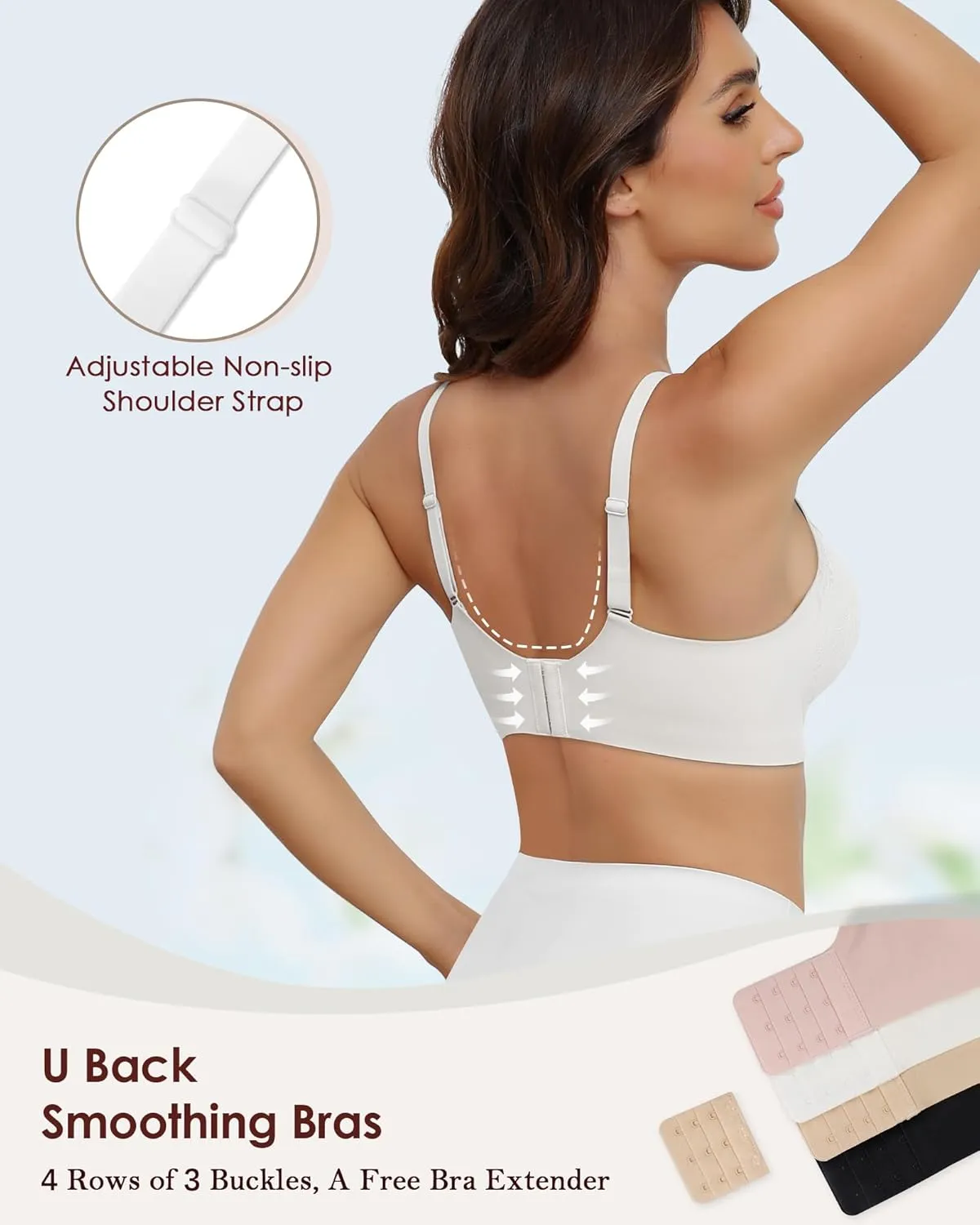 No Underwire Sheer Mesh V-Neck Bra Lace Soft Support Comfort Bra for Women Everyday T-Shirt Bralette