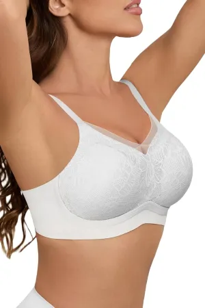 No Underwire Sheer Mesh V-Neck Bra Lace Soft Support Comfort Bra for Women Everyday T-Shirt Bralette