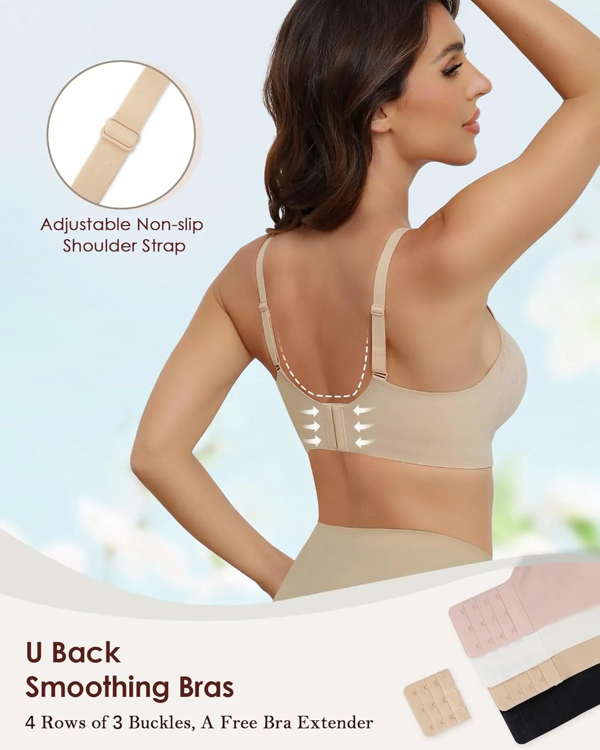 No Underwire Sheer Mesh V-Neck Bra Lace Soft Support Comfort Bra for Women Everyday T-Shirt Bralette