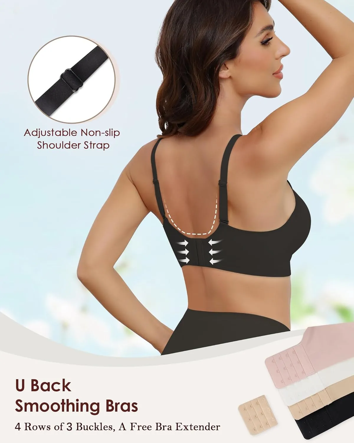 No Underwire Sheer Mesh V-Neck Bra Lace Soft Support Comfort Bra for Women Everyday T-Shirt Bralette