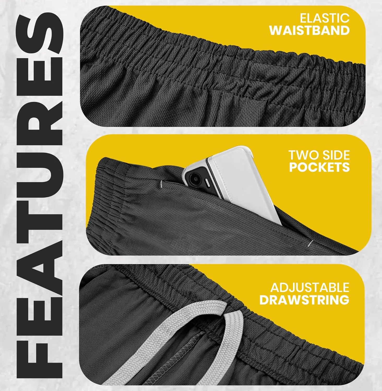 NY Threads Men's Athletic Shorts Quick Dry Loose-Fit Lightweight Running Workout Gym Shorts with Pockets