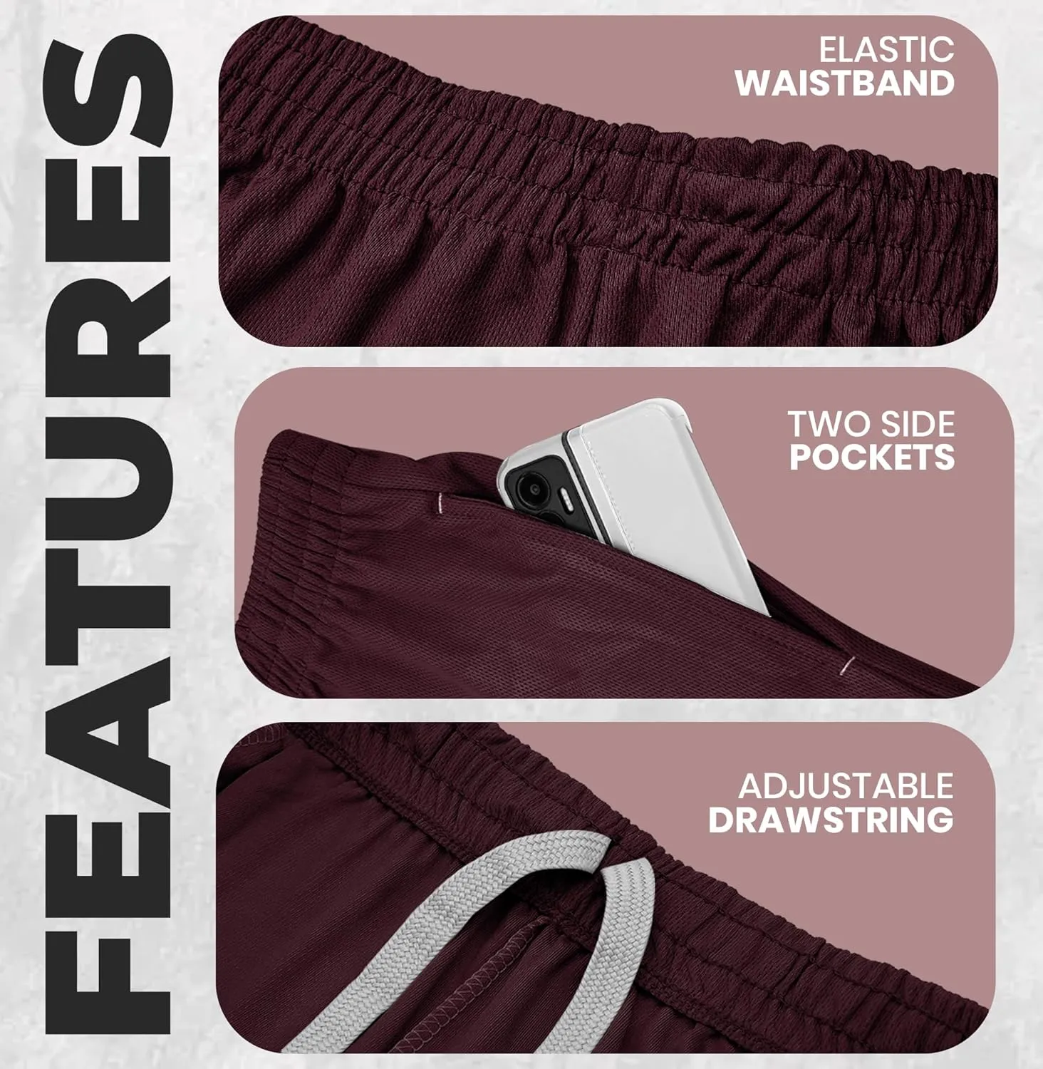 NY Threads Men's Athletic Shorts Quick Dry Loose-Fit Lightweight Running Workout Gym Shorts with Pockets