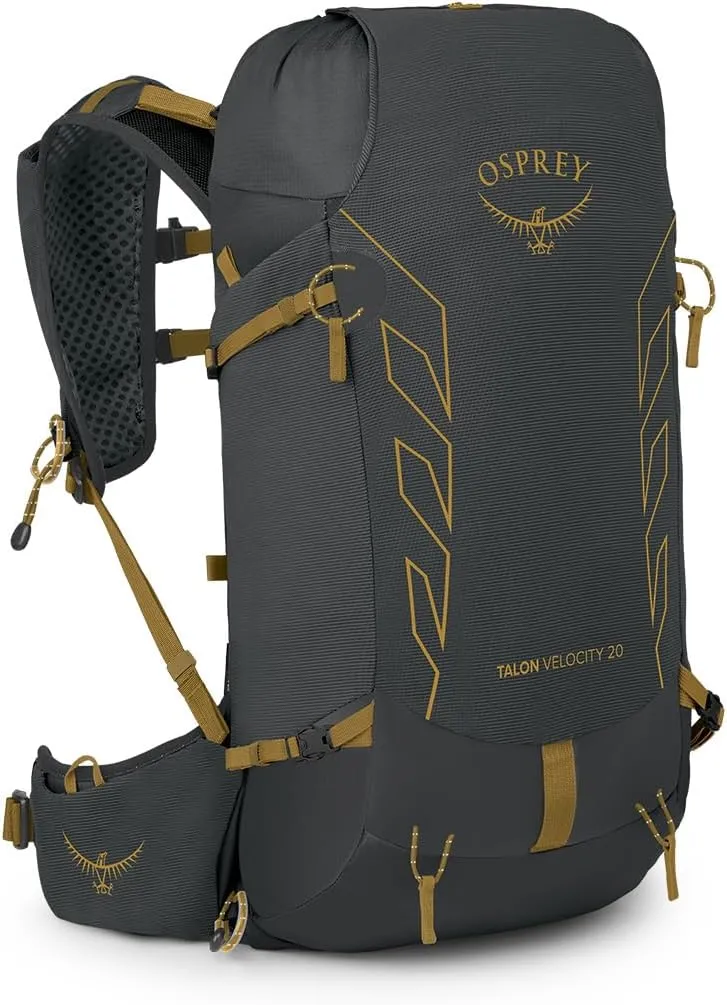 Osprey Talon Velocity 20L Men's Hiking Backpack, Dark Charcoal/Tumbleweed, S/M