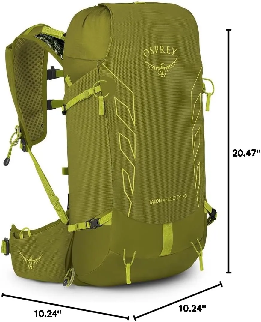 Osprey Talon Velocity 20L Men's Hiking Backpack, Matcha Green/Lemongrass, S/M
