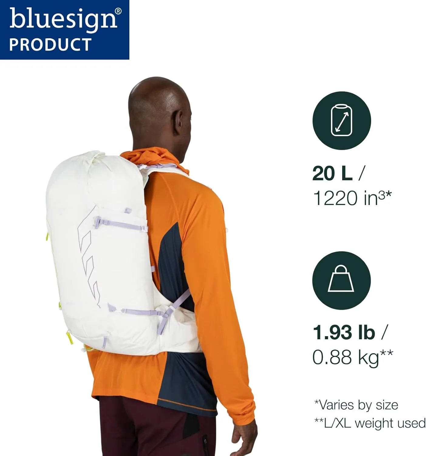 Osprey Talon Velocity 20L Men's Hiking Backpack, White, L/XL