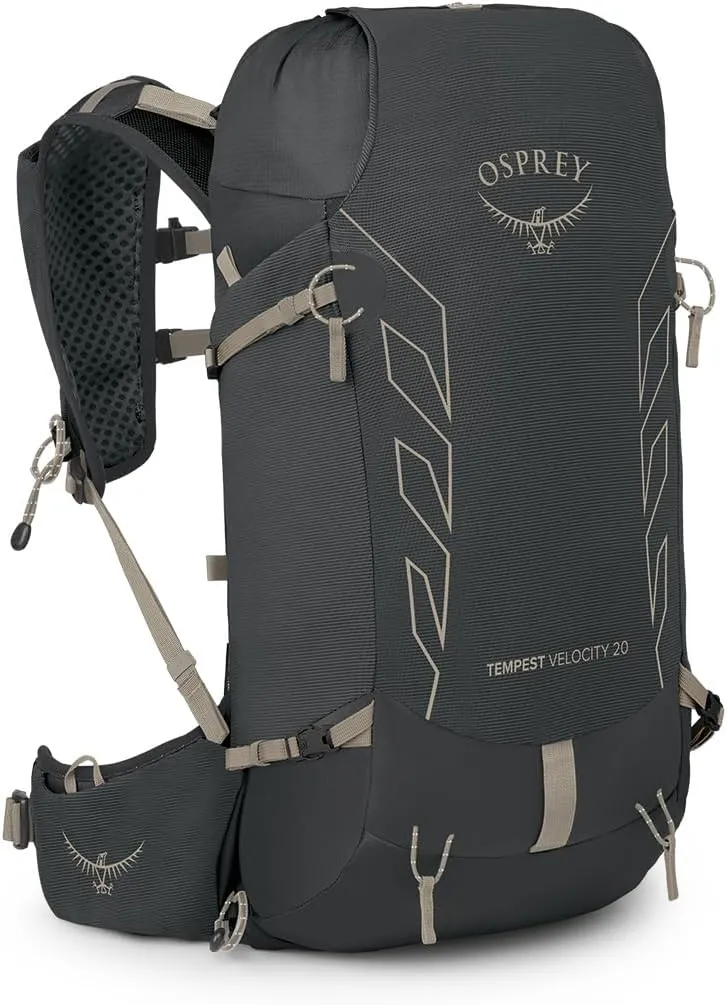 Osprey Tempest Velocity 20L Women's Hiking Backpack, Dark Charcoal/Chiru Tan, WM/L