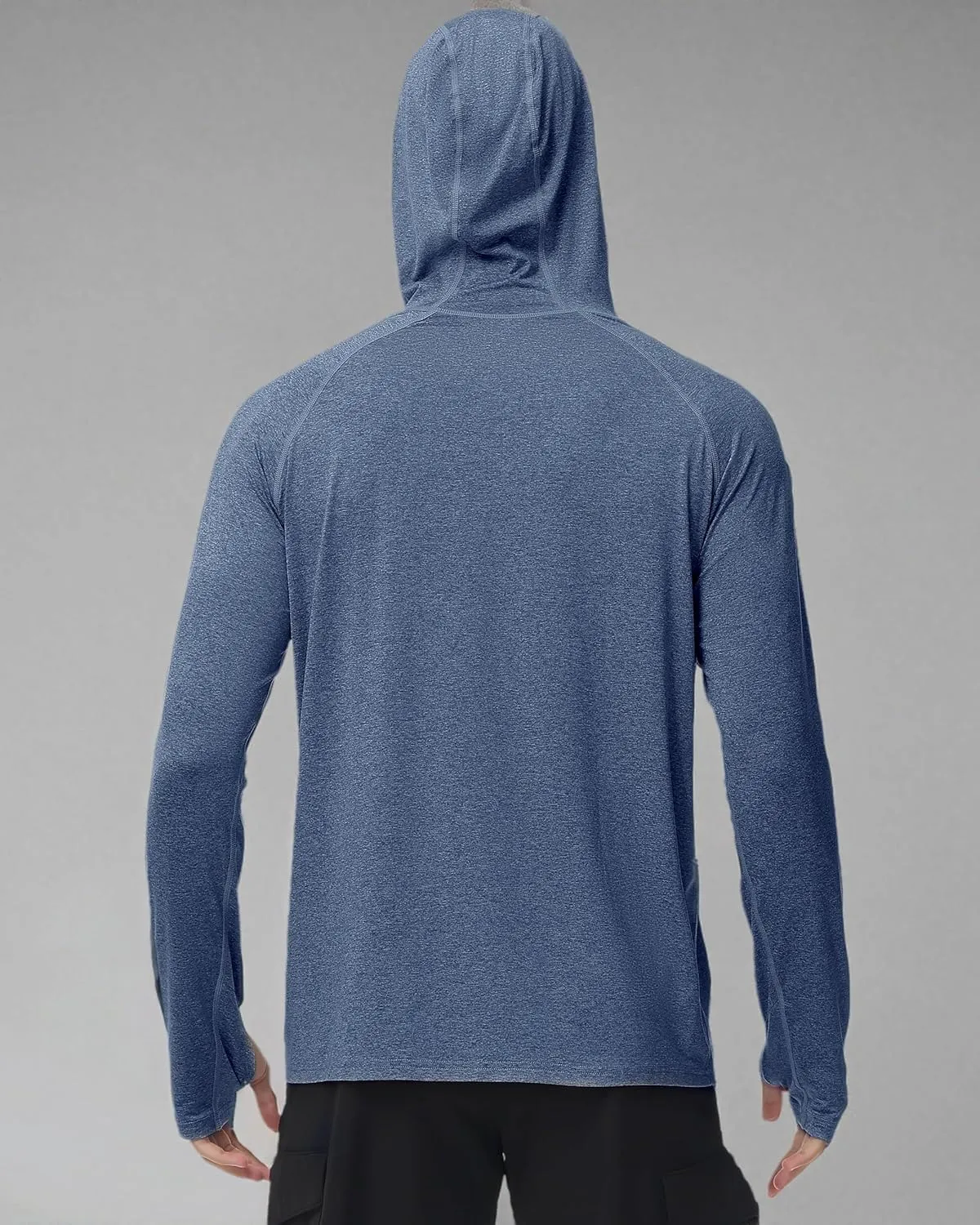 Roadbox Mens UPF 50  Fishing Shirts, Long Sleeve UV Sun Hoodie, Hiking Running Swim Athletic Workout Shirt