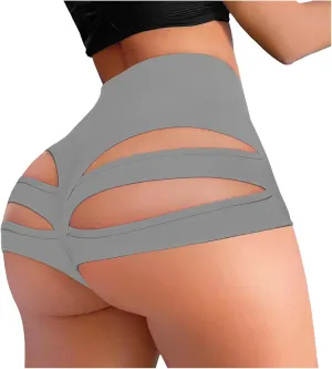 Running Shorts for Women Crossover High Waisted Tummy Control Athletic Yoga Short Ruched Booty Lifting Leggings