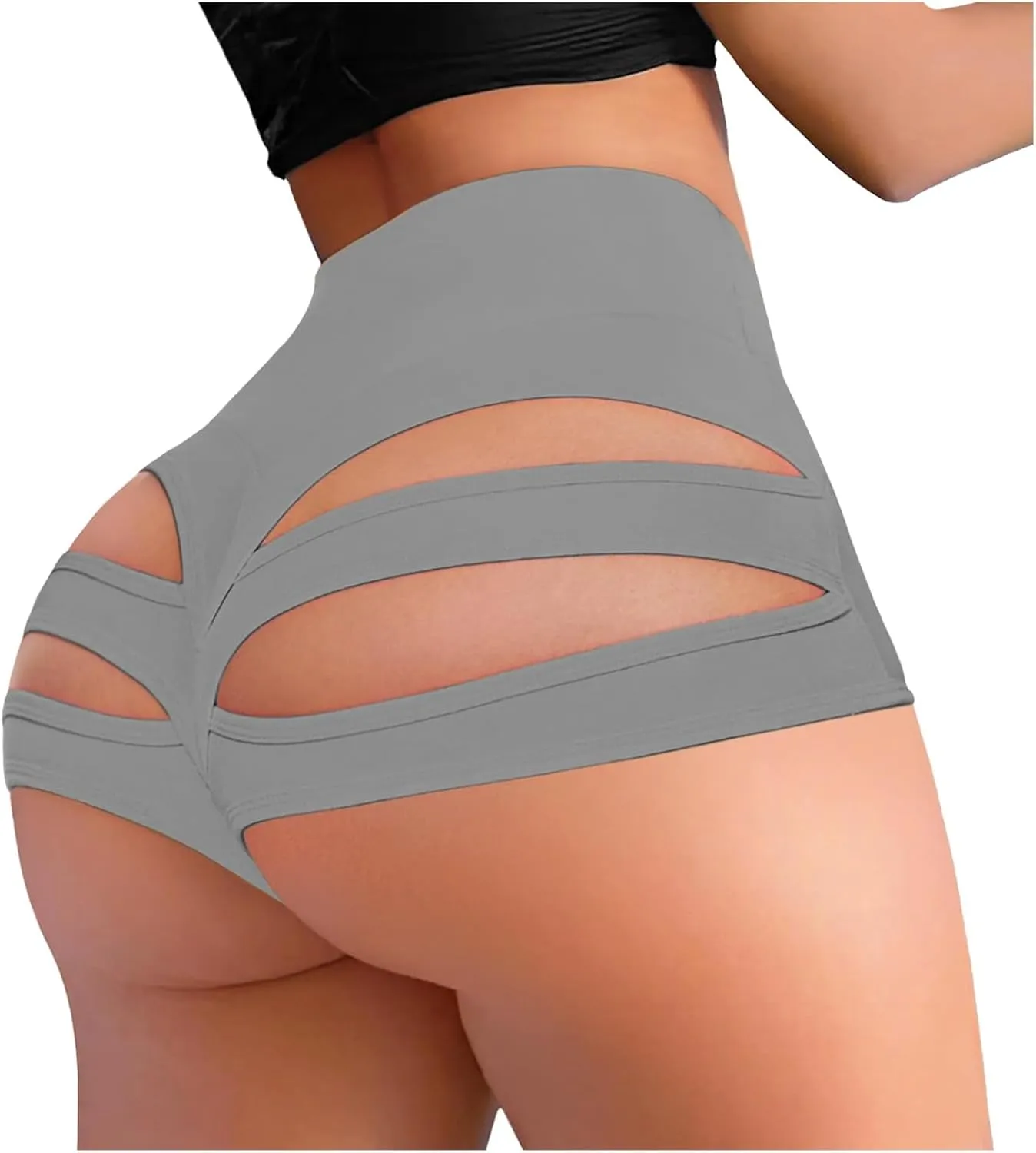 Running Shorts for Women Crossover High Waisted Tummy Control Athletic Yoga Short Ruched Booty Lifting Leggings