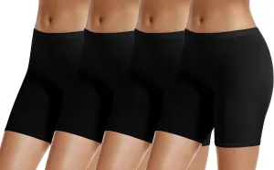 Slip Shorts Modal Fabric Stretch Smooth Boyshorts for Yoga Bike Short Boxer Briefs (4 Pack)