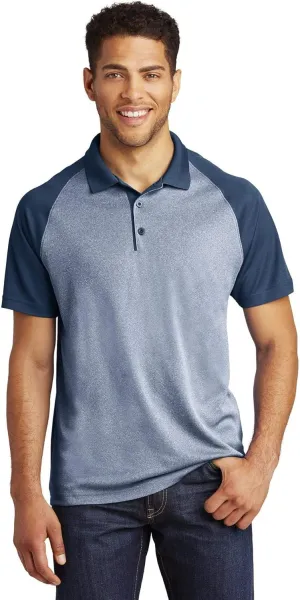 SPORT-TEK PosiCharge RacerMesh Raglan Heather Block Polo ST641