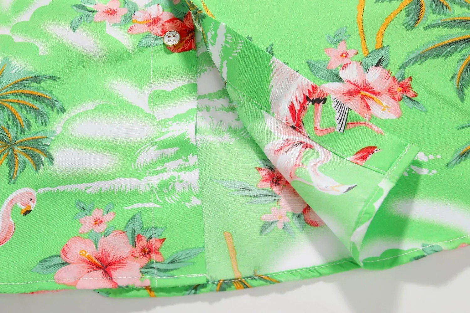 SSLR Pack Hawaiian Shirt for Men Flamingo Short Sleeve Casual Button Down Shirts Summer Beach Shirt