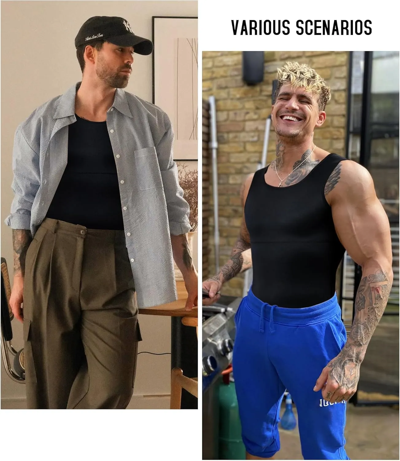 TAILONG Compression Shirt Men Shapewear Slimming Body Shaper Vest Compression Tank Top Undershirt