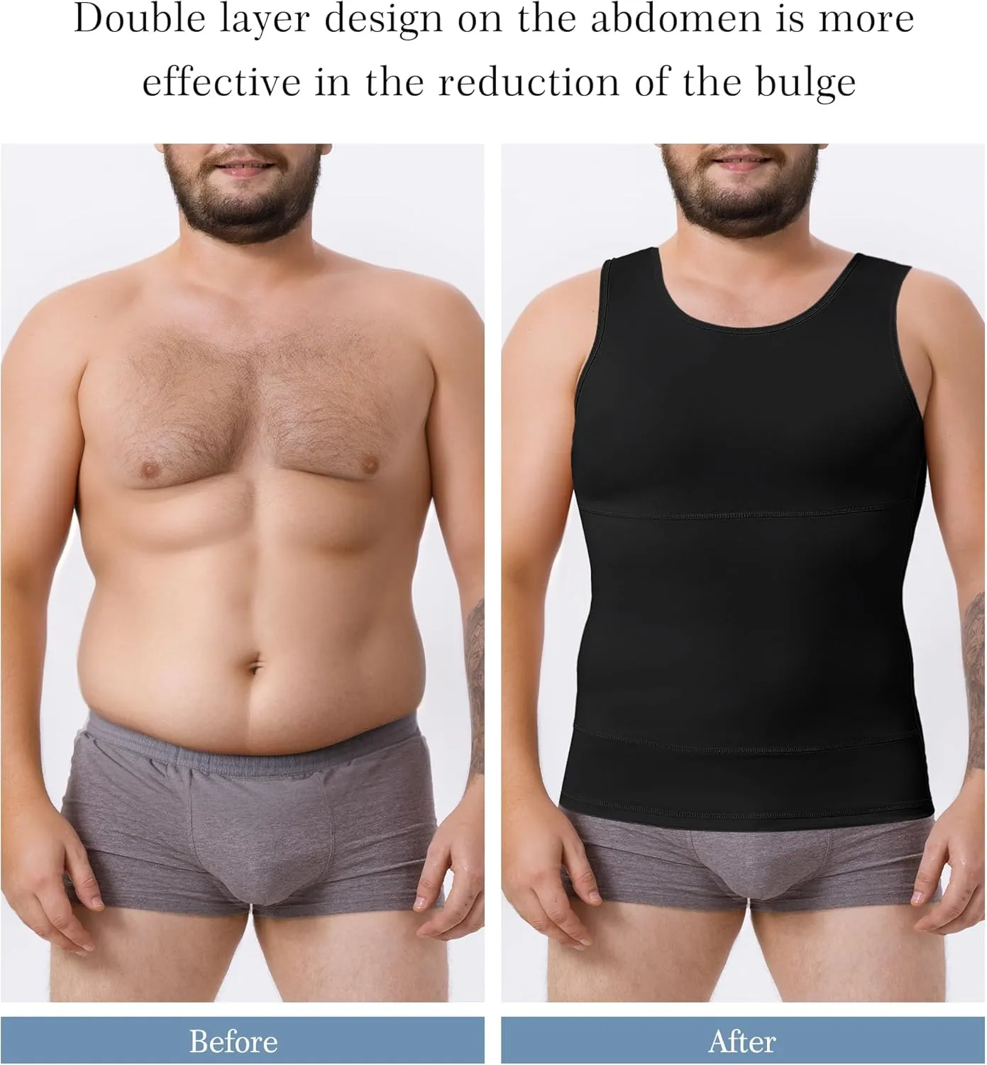 TAILONG Compression Shirt Men Shapewear Slimming Body Shaper Vest Compression Tank Top Undershirt