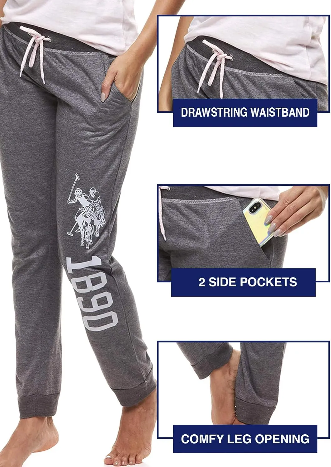 U.S. Polo Assn. Womens Pajama Set - Short Sleeve Shirt and Pajama Pants Sleepwear and Lounge Sets for Women