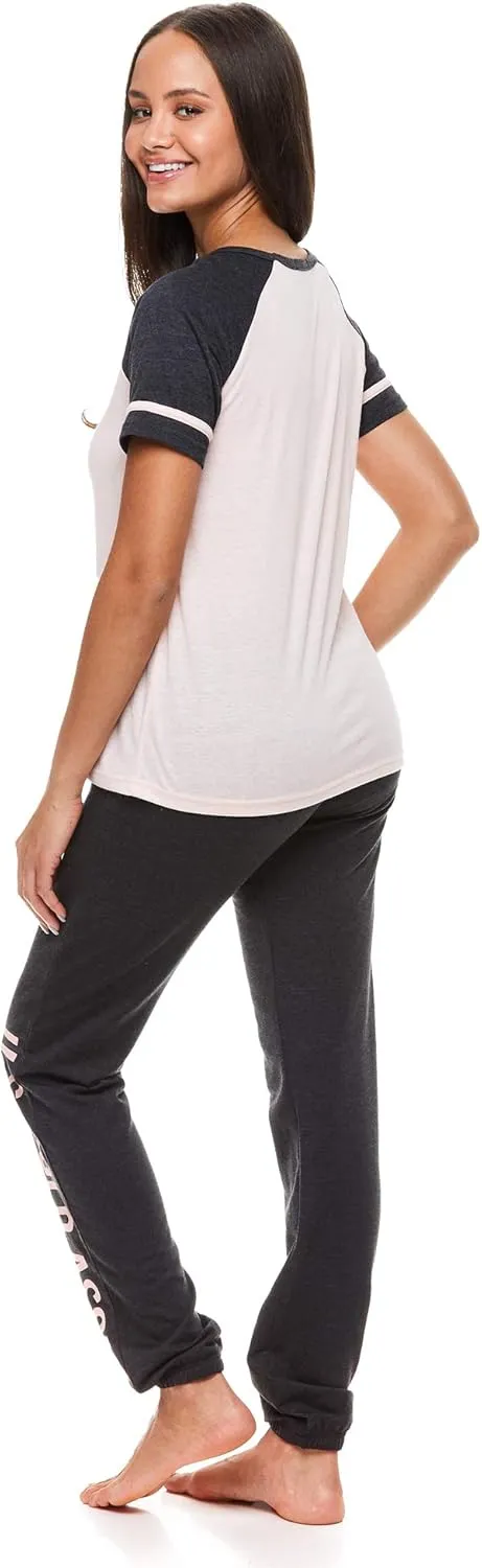 U.S. Polo Assn. Womens Pajama Set - Short Sleeve Shirt and Pajama Pants Sleepwear and Lounge Sets for Women