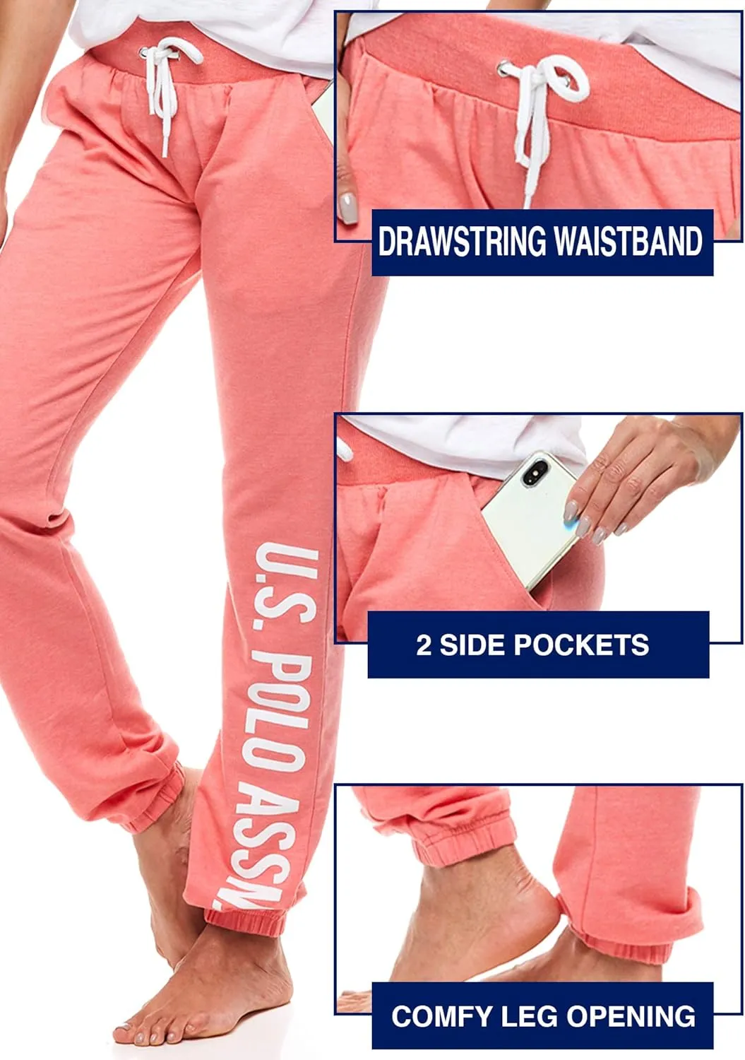 U.S. Polo Assn. Womens Pajama Set - Short Sleeve Shirt and Pajama Pants Sleepwear and Lounge Sets for Women