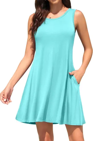 WEACZZY Women Summer Casual Swing T Shirt Dresses Beach Cover up Loose Dress