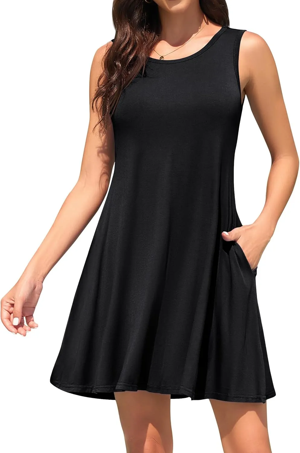 WEACZZY Women Summer Casual Swing T Shirt Dresses Beach Cover up Loose Dress